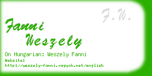 fanni weszely business card